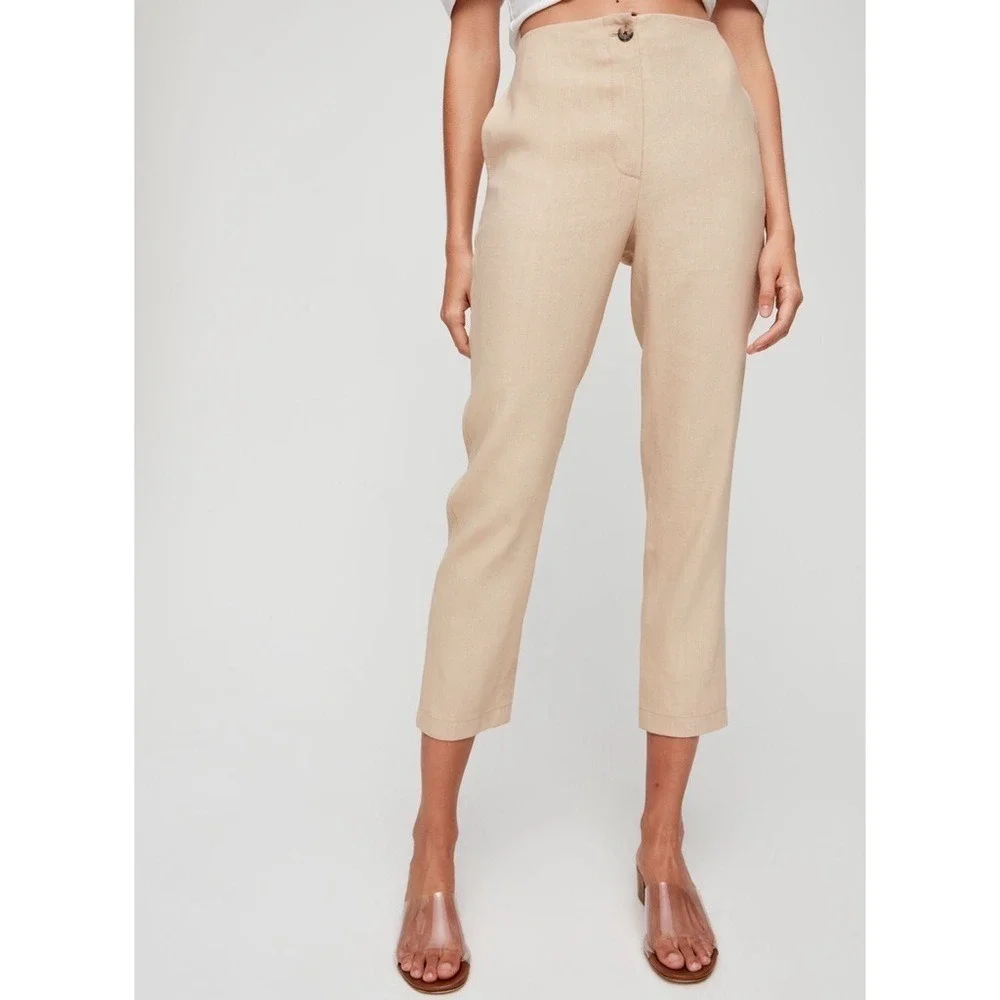 Aritzia Wilfred Cherice Linen Trouser Pants‎ Size 0